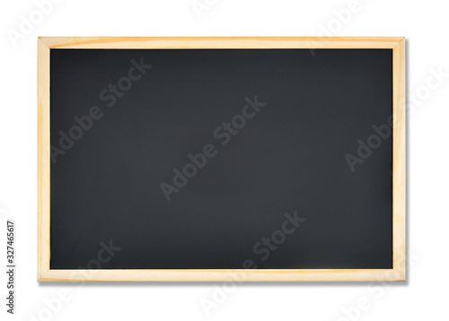 clipping path, blank rectangle blackboard with wooden frame, copy space