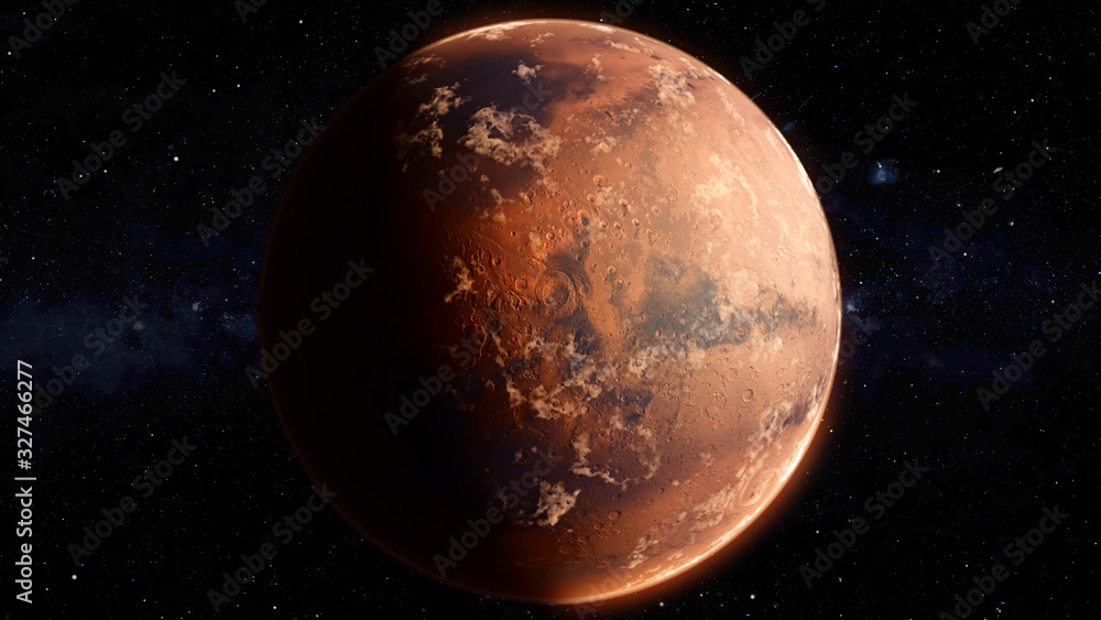 Fototapeta premium Orbiting Planet Mars. High quality 3d illustration