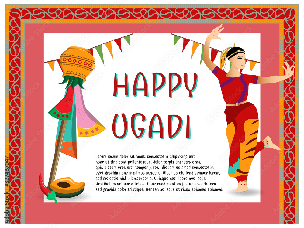 Happy Ugadi Banner, posters, flyers, offers, booklets, cards. Vector illustration. Happy Ugadi Banner, posters, flyers, offers, booklets, cards. Vector illustration.