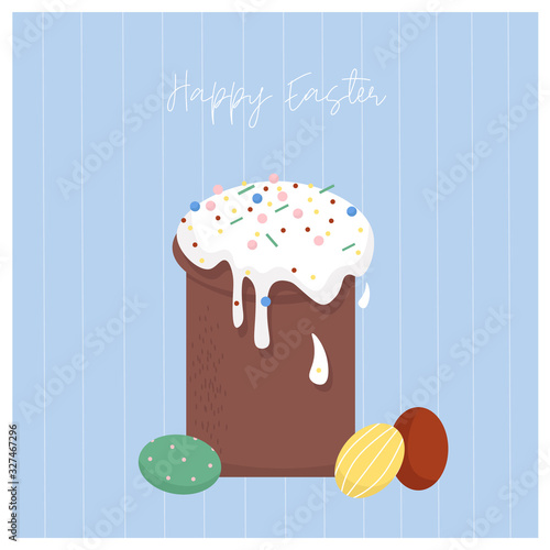 Cute flat vector easter cake