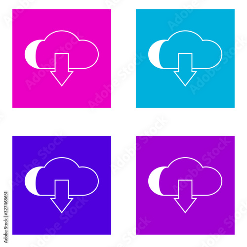 Cloud Download icon . Simple outline vector of Media color set for UI and UX, website or mobile application