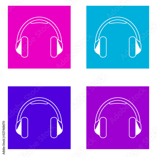 Headphone icon . Simple outline vector of Media color set for UI and UX  website or mobile application