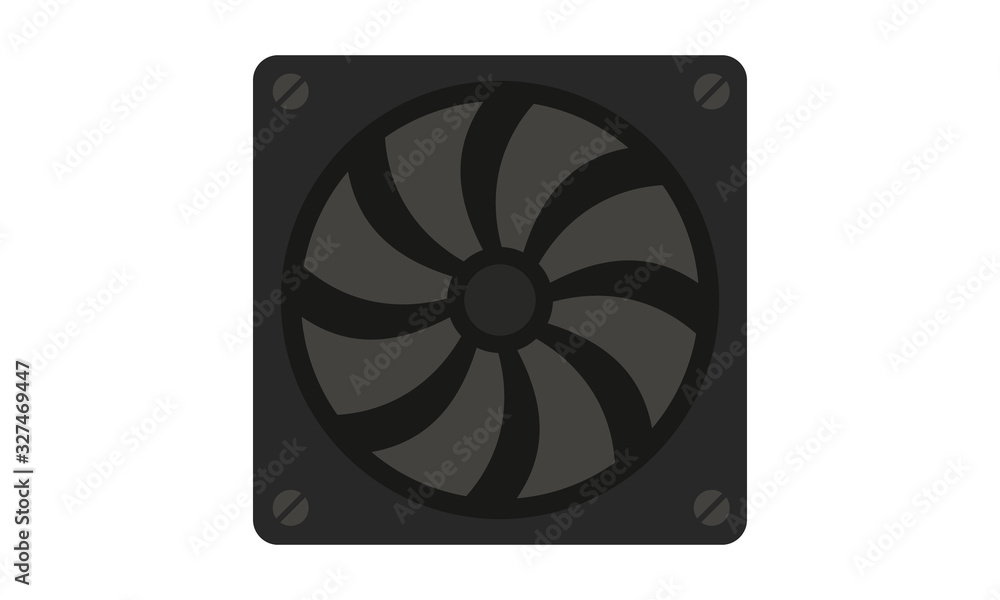 Computer case cooling fan icon for hardware and temperature control Computer case cooling fan icon for hardware and temperature control