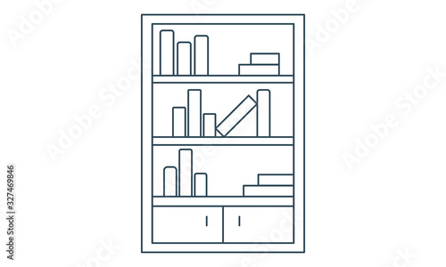 Bookshelf icon for home organization and storage