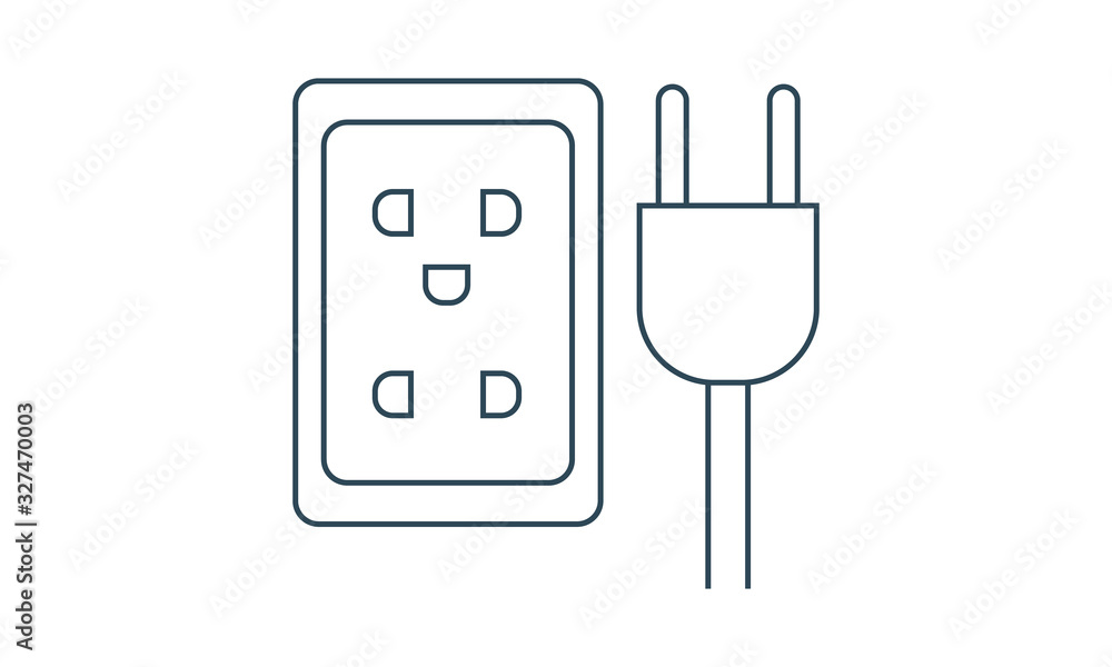 Electric plug icon for electrical connections and power Electric plug icon for electrical connections and power