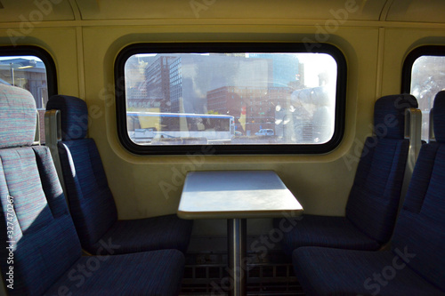 Train Seats caught in bright sunlight © Mihir