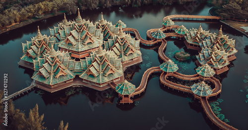 Photography Ancient City temples, Muang Boran in Bangkok Thailand