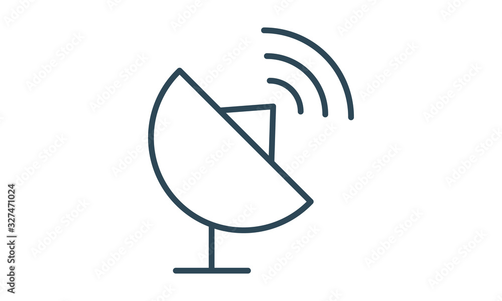 Satellite dish icon for communication and broadcasting concepts