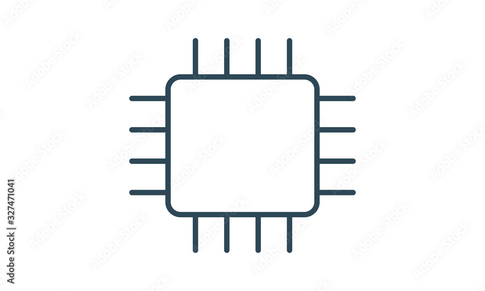 CPU icon for microprocessor and computing power CPU icon for microprocessor and computing power