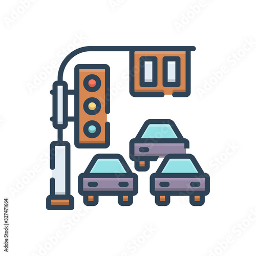 Color illustration icon for traffic 