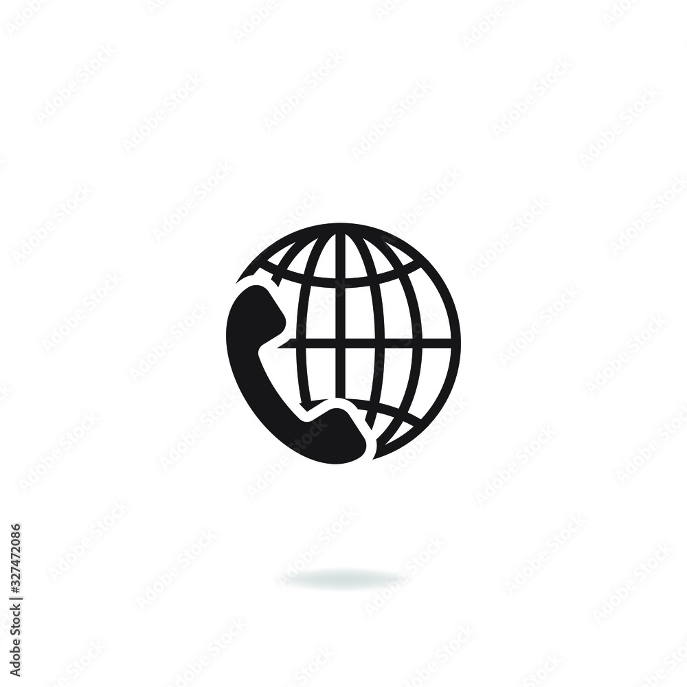 International calls icon design isolated on white background. Vector illustration International calls icon design isolated on white background. Vector illustration