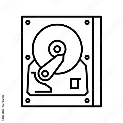 Rigid disc line icon, concept sign, outline vector illustration, linear symbol.