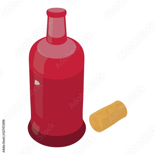Red wine icon. Isometric illustration of red wine vector icon for web