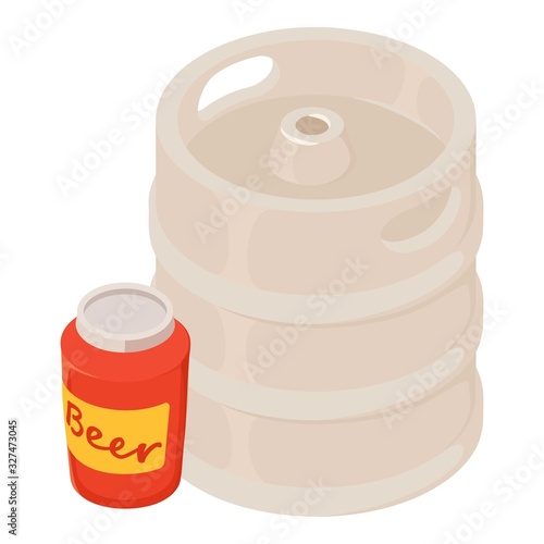 Beer storage icon. Isometric illustration of beer storage vector icon for web