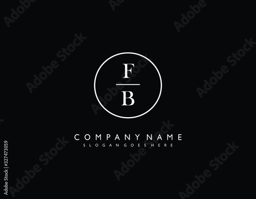 FB initial letter elegant handwriting logo collection
