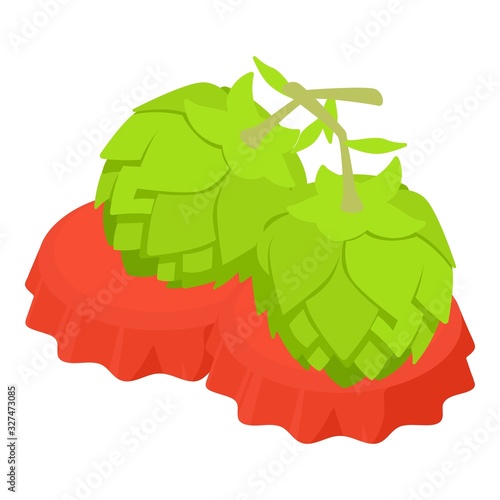Beer emblem icon. Isometric illustration of beer emblem vector icon for web