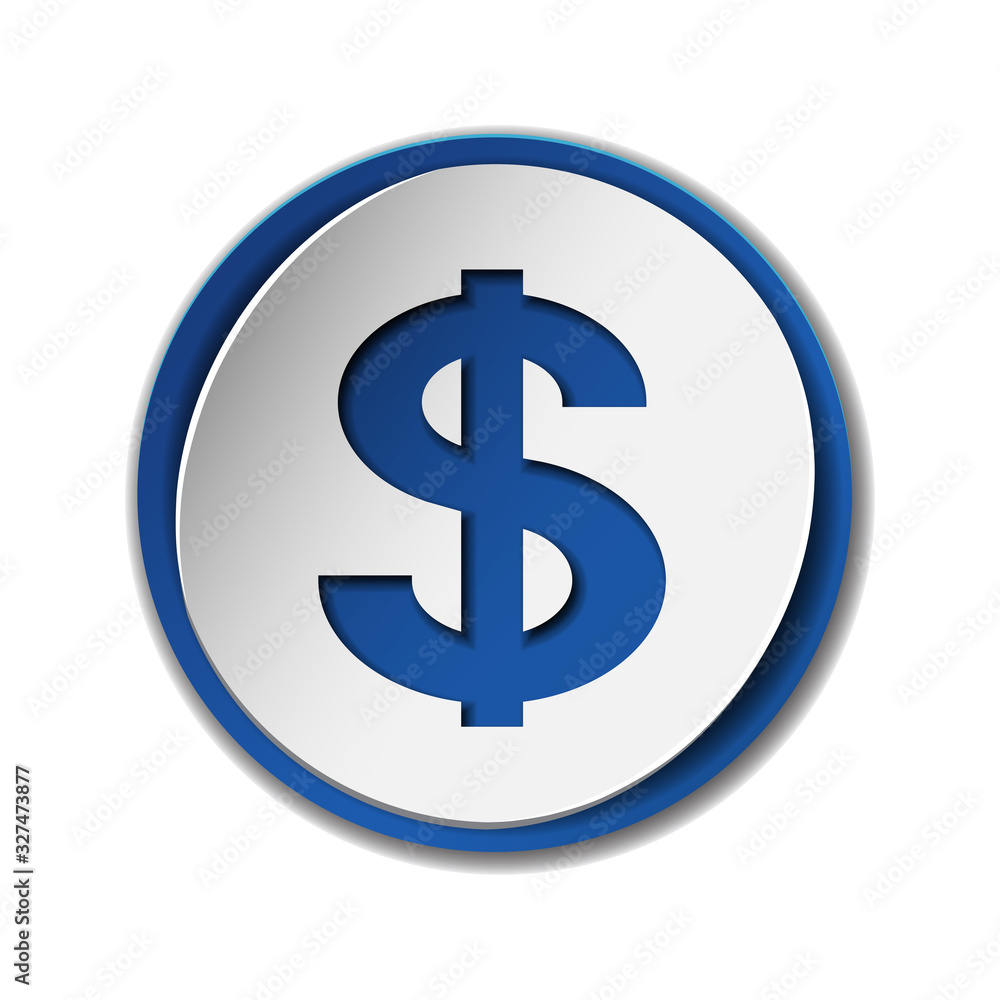 Dollar currency symbol on colored circle flat icon Dollar currency symbol on colored circle flat icon