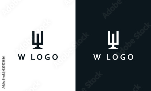 Minimal modern line art letter W logo. © Gfxvect