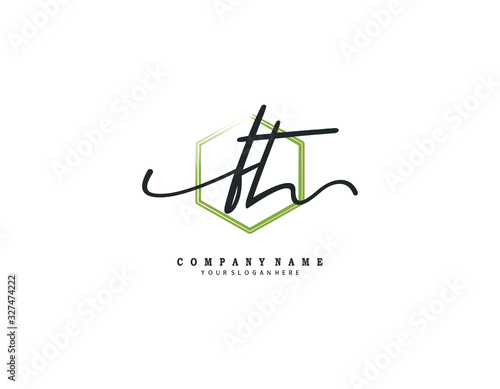 FT initial letter elegant handwriting logo collection
