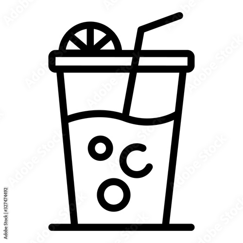 Lemonade cup icon. Outline lemonade cup vector icon for web design isolated on white background