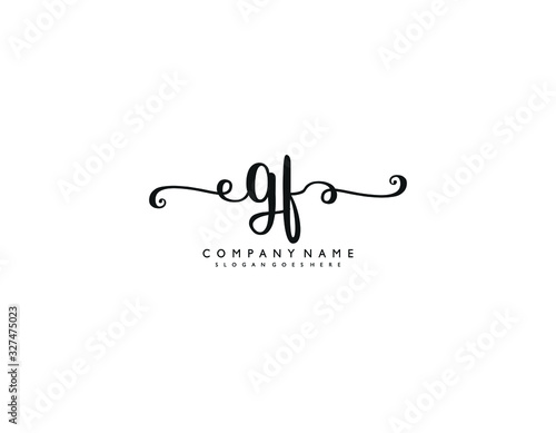 GF initial letter elegant handwriting logo collection