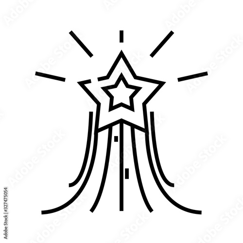 Rising star line icon, concept sign, outline vector illustration, linear symbol.