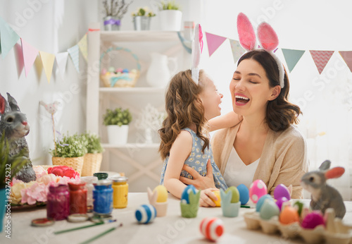 family preparing for Easter