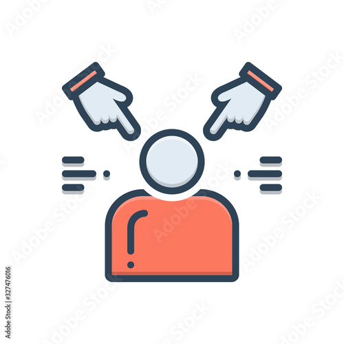 Color illustration icon for accusation 