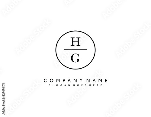 HG initial letter elegant handwriting logo collection