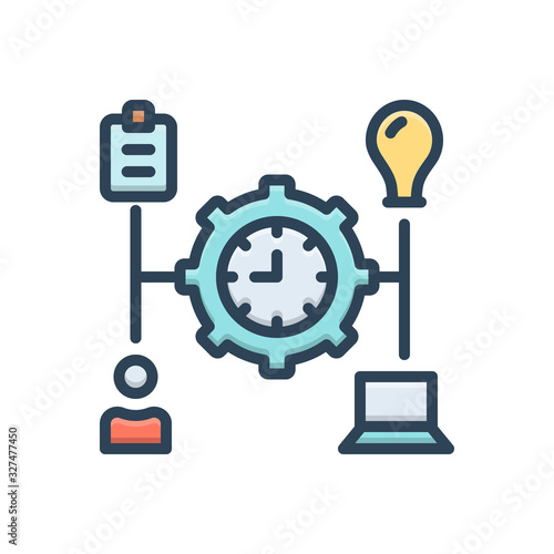 Color illustration icon for manage 