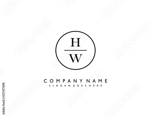 HW initial letter elegant handwriting logo collection
