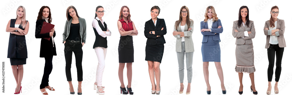 panoramic collage of a group of successful young business women. panoramic collage of a group of successful young business women.