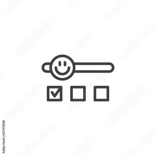 Positive feedback rating line icon. linear style sign for mobile concept and web design. Feedback Review outline vector icon. Symbol, logo illustration. Vector graphics