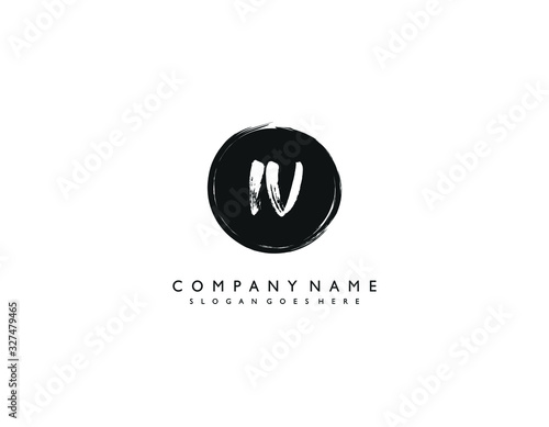 IV initial letter elegant handwriting logo collection