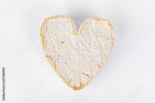 Canvas-taulu french cow's milk cheese called Neufchâtel  isolated on white background