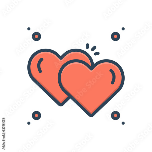 Color illustration icon for adhere 