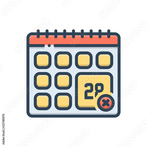 Color illustration icon for adjourn 