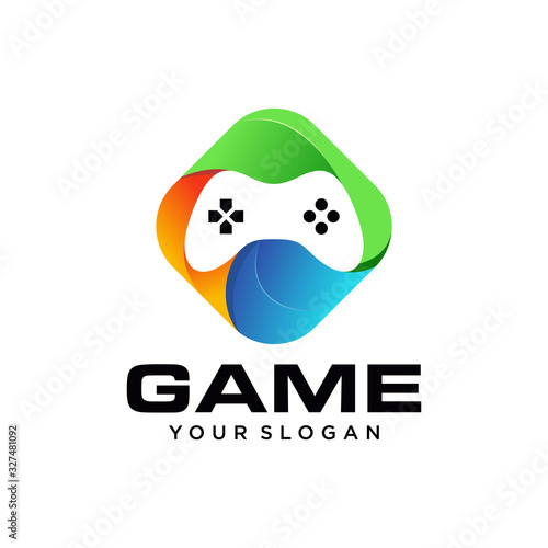 Gaming controller logo design vector illustration