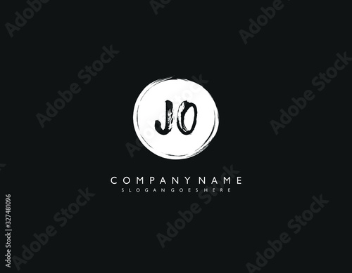 JO initial letter elegant handwriting logo collection