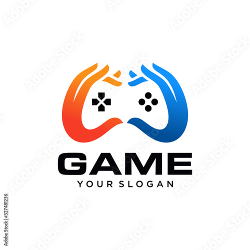 Gaming controller logo design vector illustration