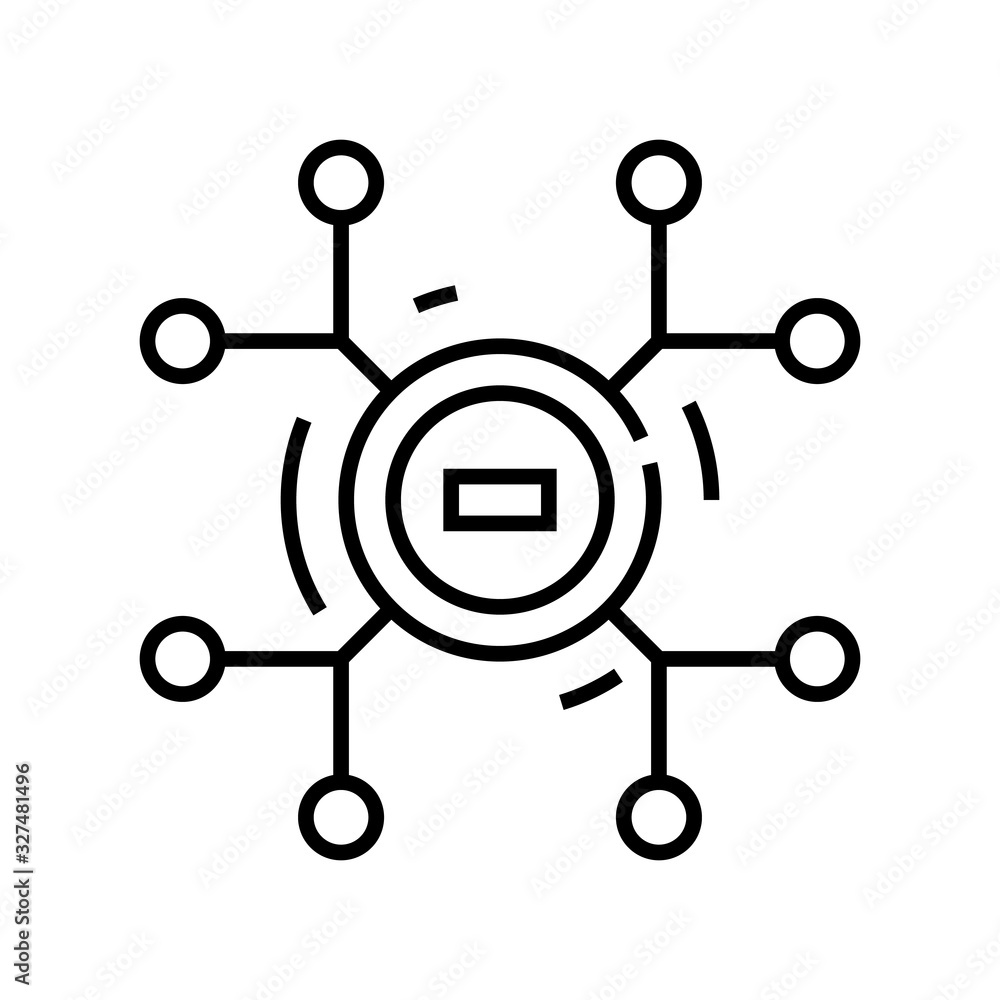 Linking process line icon, concept sign, outline vector illustration, linear symbol. Linking process line icon, concept sign, outline vector illustration, linear symbol.