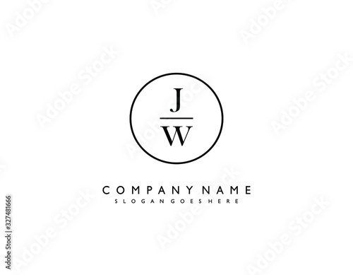 JW initial letter elegant handwriting logo collection