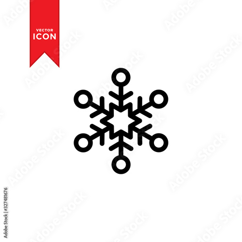 Snowflake icon vector. Snowflakes winter symbol. Flat design style on trendy icon.