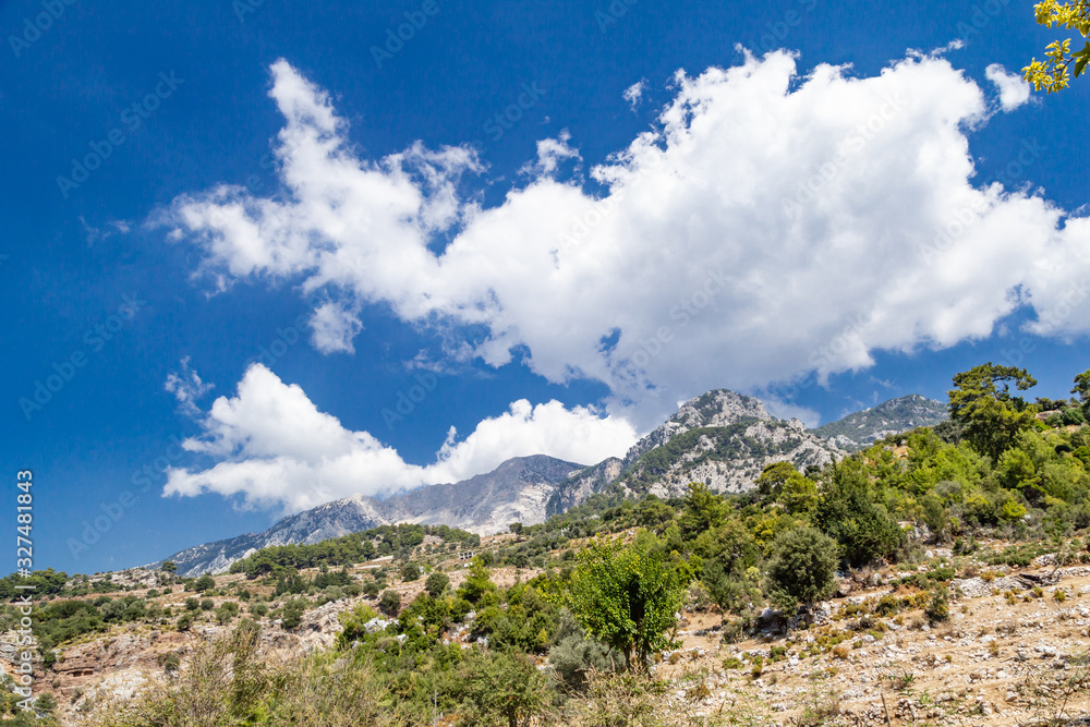 mountain scene on Likya Yolu way in Turkey