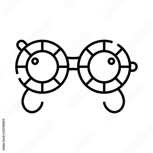 Ophtalmologist glasses line icon, concept sign, outline vector illustration, linear symbol.