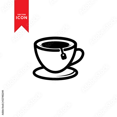 Tea mug icon vector. Coffee mug icon. Simple design on white background.