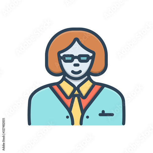 Color illustration icon for manager 