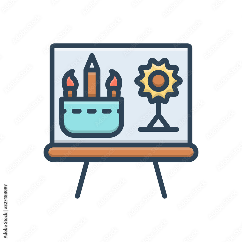 Color illustration icon for drawing 