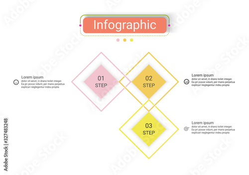 Timeline infographics design vector template with 3 options.