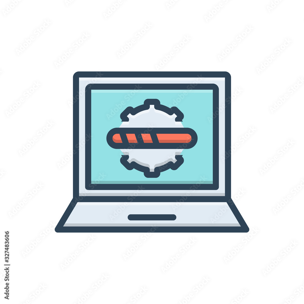 Fototapeta premium Color illustration icon for progress 